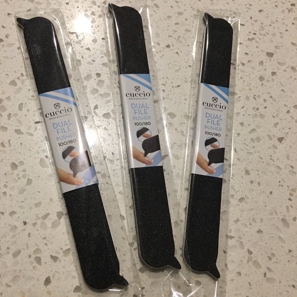 NAIL FILE 3 pc manicure professional pro emery board 100/180 pusher point NEW - Picture 3 of 6